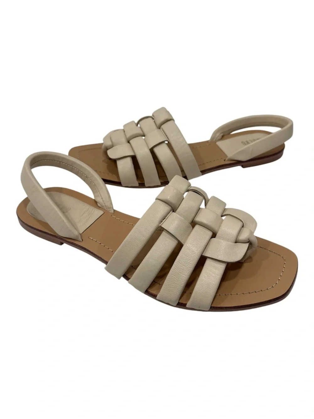 MAEVE Woven Strap Women's Sandals in Cream size 9 M